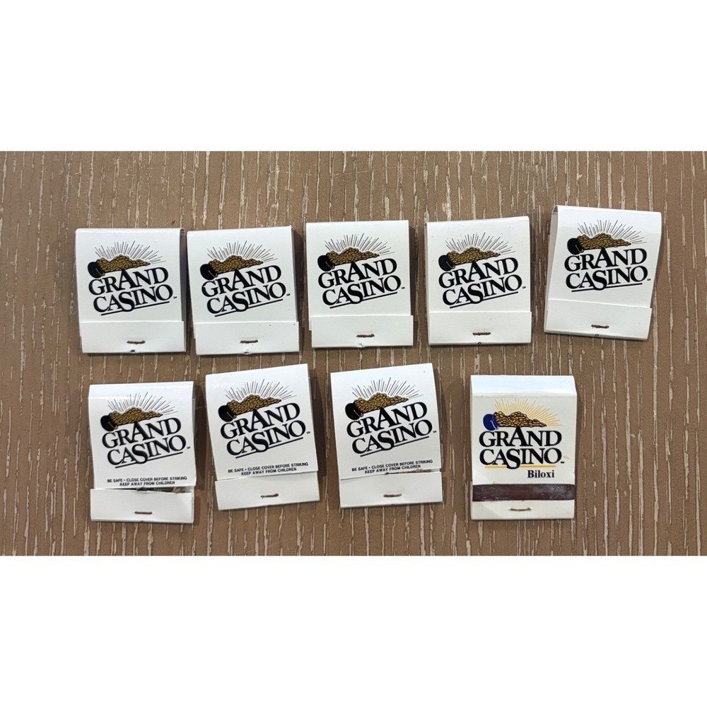 Vintage Grand Casino Matchbooks Lot of 9β Biloxi Casino Advertising Collectible